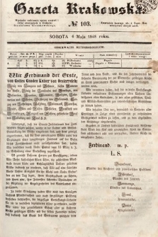 Gazeta Krakowska. 1848, nr 103