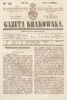 Gazeta Krakowska. 1842, nr 83