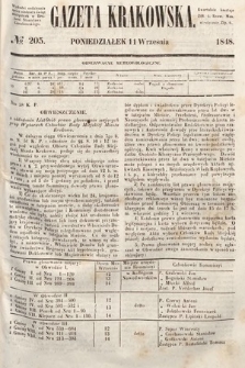 Gazeta Krakowska. 1848, nr 205