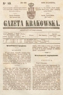 Gazeta Krakowska. 1842, nr 89