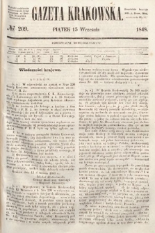 Gazeta Krakowska. 1848, nr 209