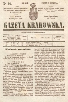 Gazeta Krakowska. 1842, nr 92