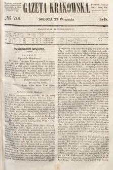 Gazeta Krakowska. 1848, nr 216