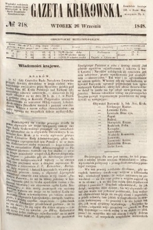Gazeta Krakowska. 1848, nr 218