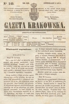 Gazeta Krakowska. 1842, nr 149