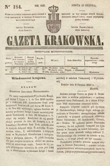 Gazeta Krakowska. 1842, nr 184