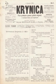 Krynica : pismo poświęcone sprawom polskich zdrojowisk. 1886, nr 4