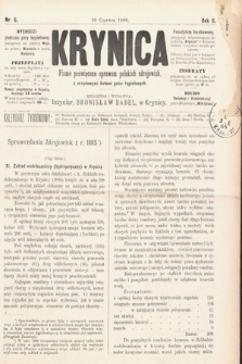 Krynica : pismo poświęcone sprawom polskich zdrojowisk. 1886, nr 6
