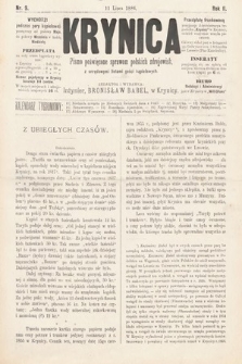 Krynica : pismo poświęcone sprawom polskich zdrojowisk. 1886, nr 9