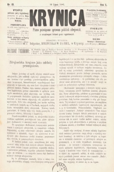 Krynica : pismo poświęcone sprawom polskich zdrojowisk. 1886, nr 10