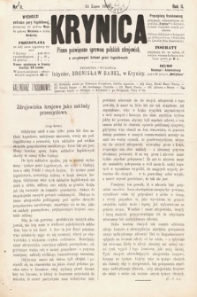 Krynica : pismo poświęcone sprawom polskich zdrojowisk. 1886, nr 11