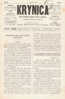 Krynica : pismo poświęcone sprawom polskich zdrojowisk. 1886, nr 12