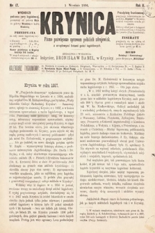 Krynica : pismo poświęcone sprawom polskich zdrojowisk. 1886, nr 17
