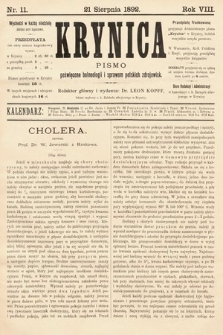 Krynica : pismo poświęcone sprawom polskich zdrojowisk. 1892, nr 11