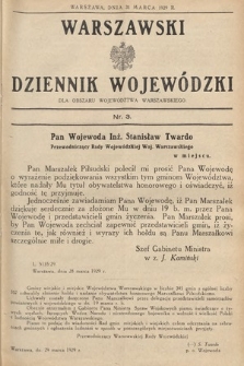 Warszawski Dziennik Wojewódzki : dla obszaru Województwa Warszawskiego. 1929, nr 3