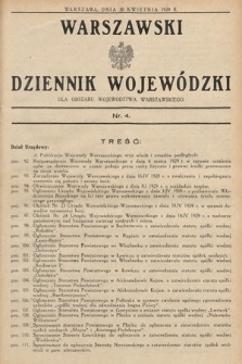 Warszawski Dziennik Wojewódzki : dla obszaru Województwa Warszawskiego. 1929, nr 4