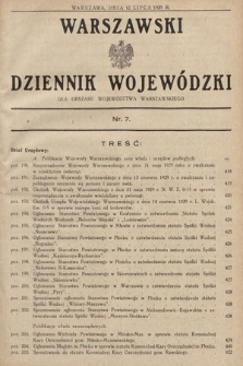 Warszawski Dziennik Wojewódzki : dla obszaru Województwa Warszawskiego. 1929, nr 7