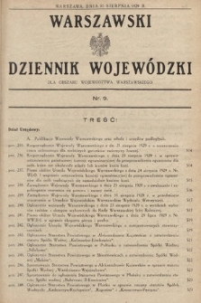 Warszawski Dziennik Wojewódzki : dla obszaru Województwa Warszawskiego. 1929, nr 9