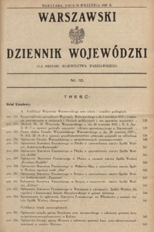 Warszawski Dziennik Wojewódzki : dla obszaru Województwa Warszawskiego. 1929, nr 10