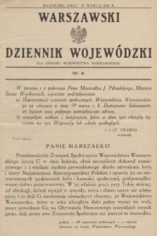 Warszawski Dziennik Wojewódzki : dla obszaru Województwa Warszawskiego. 1930, nr 3